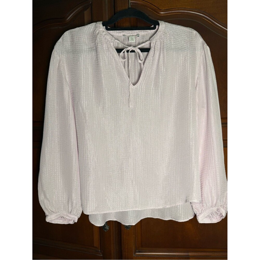 Nordstrom Signature Silk Blend Poet Peasant Blouse Top Small Light Pink